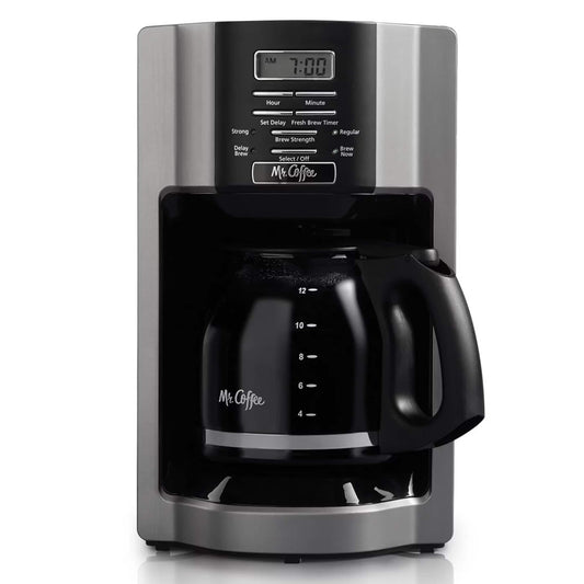 Programmierbare Kaffeemaschine für 12 Tassen mit Rapid Brew in Silber