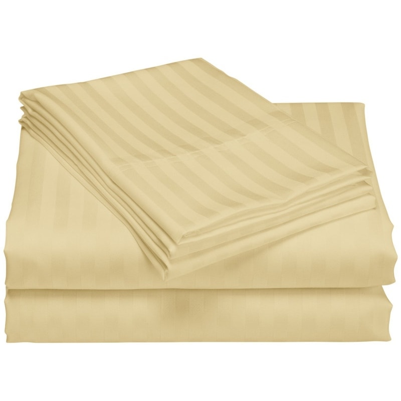 Bettlaken-Set aus Baumwolle mit tiefen Taschen, Fadenzahl 1200, Luxushotel, gestreift