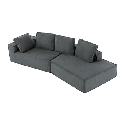 125 Stilvolle Chaiselongue, modernes Lounge-Sofa für den Innenbereich, Schlafsofa mit klaren Linien für das Wohnzimmer, Beige
