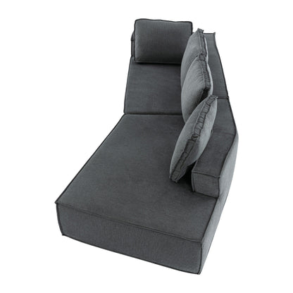 125 Stilvolle Chaiselongue, modernes Lounge-Sofa für den Innenbereich, Schlafsofa mit klaren Linien für das Wohnzimmer, Beige