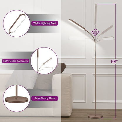 12 W dimmbare LED-Stehlampe zum Arbeiten/Lesen mit Fernbedienung und Touch-Steuerung – N/A