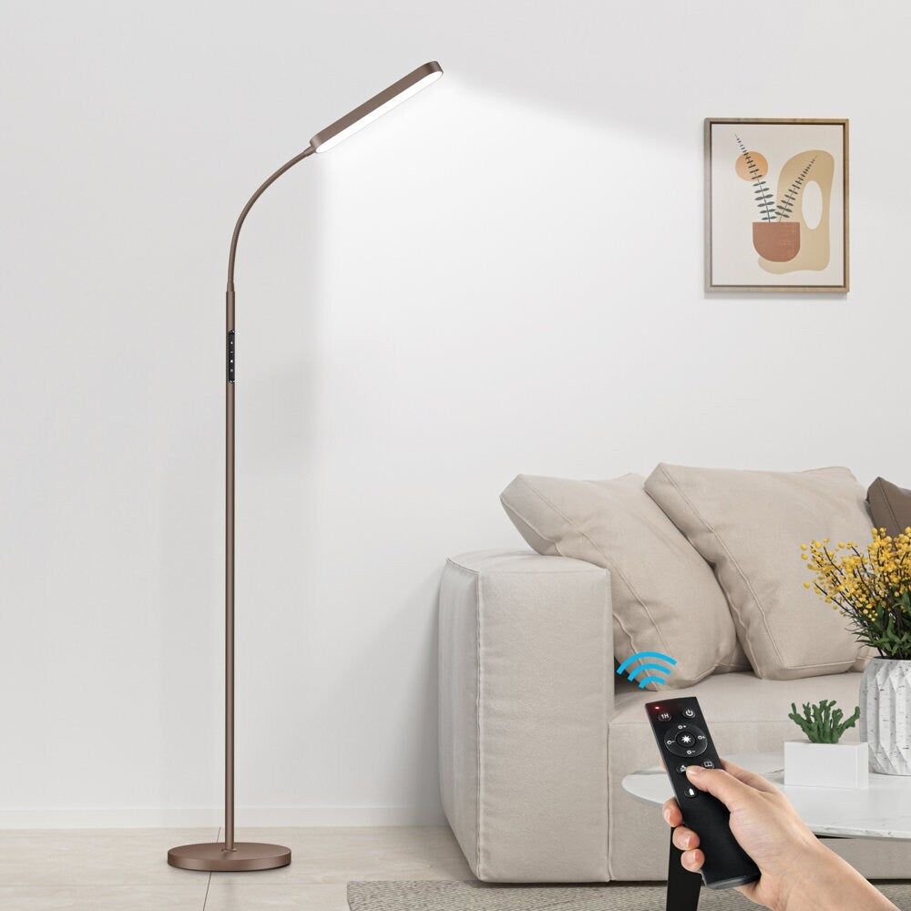 12 W dimmbare LED-Stehlampe zum Arbeiten/Lesen mit Fernbedienung und Touch-Steuerung – N/A