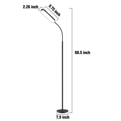 12 W dimmbare LED-Stehlampe zum Arbeiten/Lesen mit Fernbedienung und Touch-Steuerung – N/A