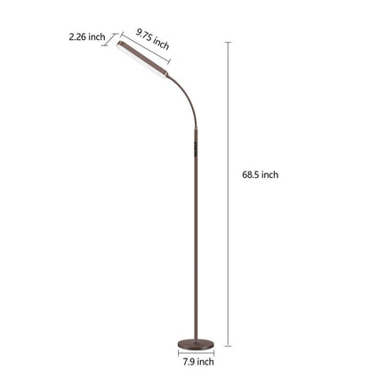 12 W dimmbare LED-Stehlampe zum Arbeiten/Lesen mit Fernbedienung und Touch-Steuerung – N/A