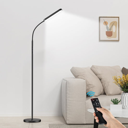 12 W dimmbare LED-Stehlampe zum Arbeiten/Lesen mit Fernbedienung und Touch-Steuerung – N/A