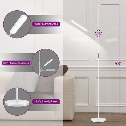12 W dimmbare LED-Stehlampe zum Arbeiten/Lesen mit Fernbedienung und Touch-Steuerung – N/A