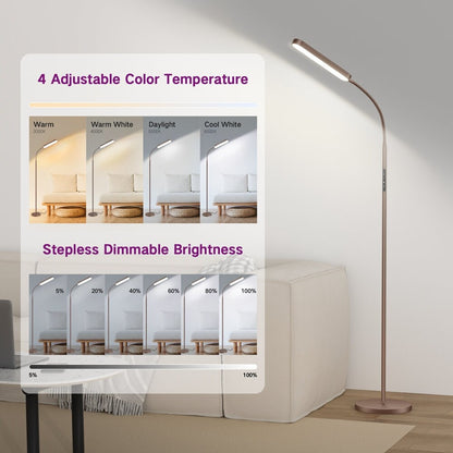 12 W dimmbare LED-Stehlampe zum Arbeiten/Lesen mit Fernbedienung und Touch-Steuerung – N/A