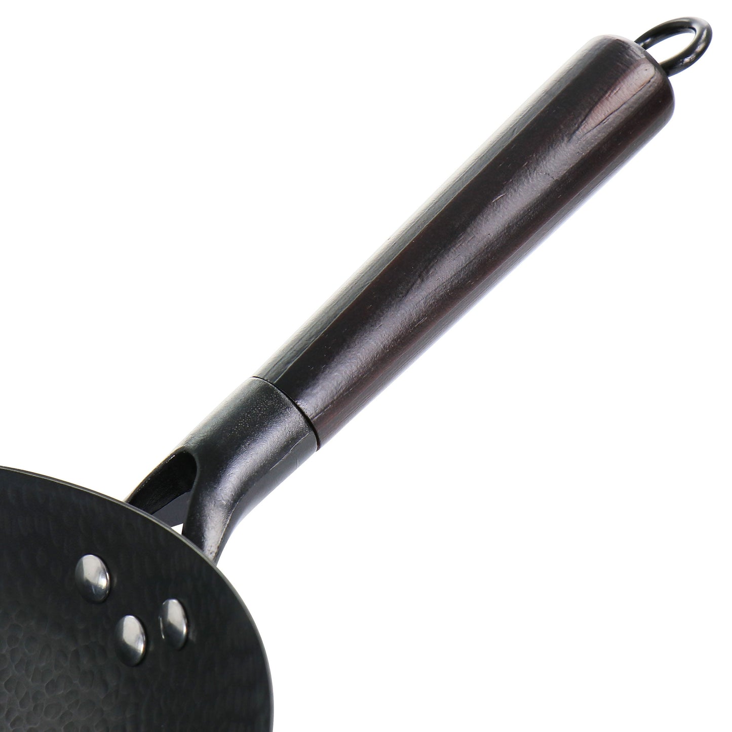 13 Zoll schwerer Wok aus Karbonstahl in Schwarz