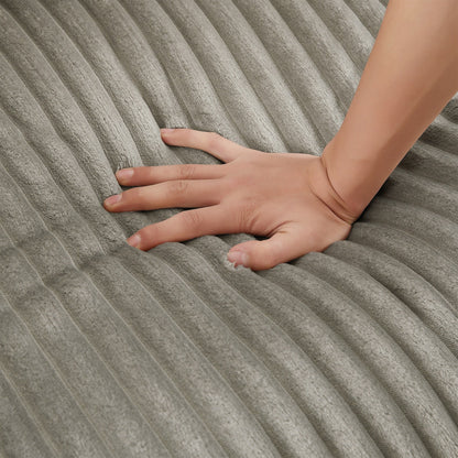 133 Corduroy 4-Seater Sofa with USB Ports, Flip-Top Cup Holders, and Hidden Storage