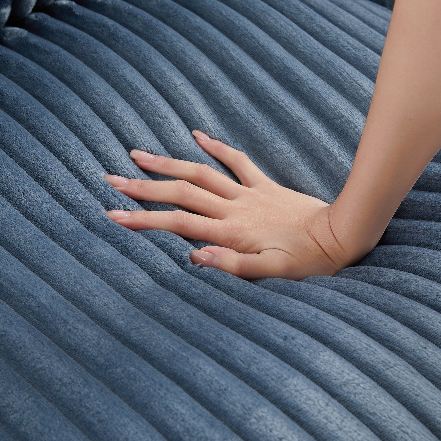 133 Corduroy 4-Seater Sofa with USB Ports, Flip-Top Cup Holders, and Hidden Storage