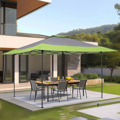 13' x 13' Outdoor-Überdachung, Terrassenpavillon, verstärktes Garten-Pop-up-Überdachungszelt mit elegantem Eckvorhang – 13 x 13 Fuß