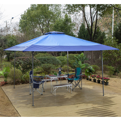 13' x 13' Outdoor-Überdachung, Terrassenpavillon, verstärktes Garten-Pop-up-Überdachungszelt mit elegantem Eckvorhang – 13 x 13 Fuß