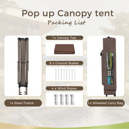 13' x 13' Outdoor-Überdachung, Terrassenpavillon, verstärktes Garten-Pop-up-Überdachungszelt mit elegantem Eckvorhang – 13 x 13 Fuß