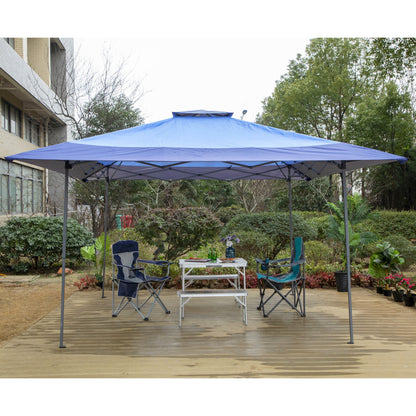 13' x 13' Outdoor-Überdachung, Terrassenpavillon, verstärktes Garten-Pop-up-Überdachungszelt mit elegantem Eckvorhang – 13 x 13 Fuß