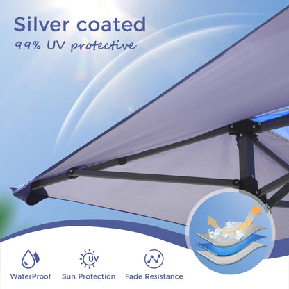 13' x 13' Outdoor-Überdachung, Terrassenpavillon, verstärktes Garten-Pop-up-Überdachungszelt mit elegantem Eckvorhang – 13 x 13 Fuß