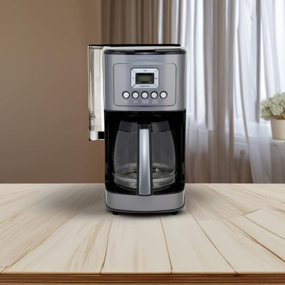 Automatische Kaffeemaschine für 14 Tassen, Glaskaraffe, Brühstärkeregelung, Edelstahl in Rotguss