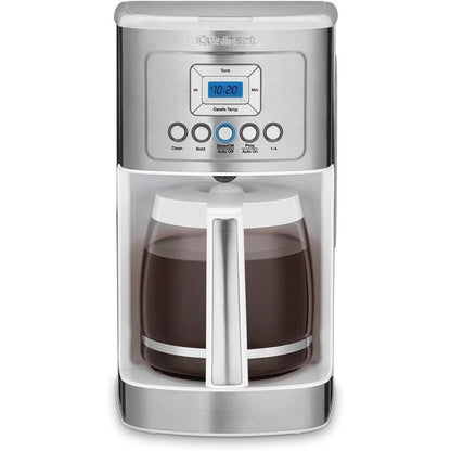 Perfectemp Kaffeemaschine für 14 Tassen mit Glaskaraffe, programmierbar, Brühstärkeregelung, Einstellung für 1–4 Tassen, weiß