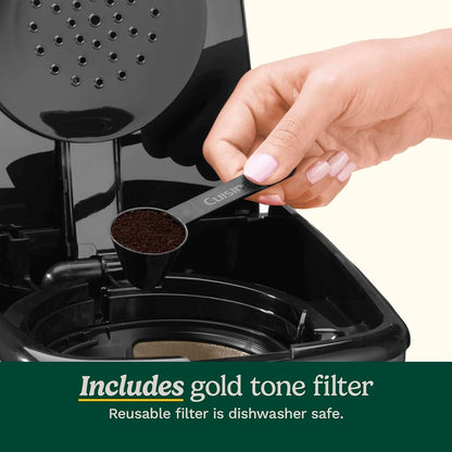 Programmierbare Kaffeemaschine für 14 Tassen, Glaskaraffe, Brühstärkeregelung, Einstellung für 1–4 Tassen, schwarzer Edelstahl