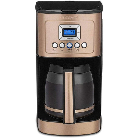 Programmierbare Kaffeemaschine für 14 Tassen, Glaskaraffe, Brühstärkeregelung, Einstellung für 1–4 Tassen, Kupfer