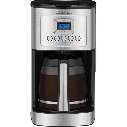 Programmierbare Kaffeemaschine für 14 Tassen, Glaskaraffe, Brühstärkeregelung, Einstellung für 1–4 Tassen, Edelstahl