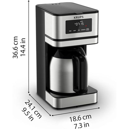 Programmierbare Kaffeemaschine für 14 Tassen, Edelstahlkaraffe, 3 Brühstärken, 24-Stunden-Timer, 4 Stunden Warmhaltefunktion