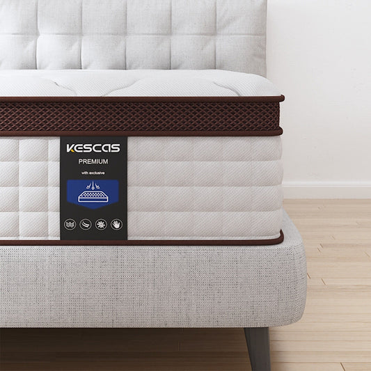 14 Zoll Matratze, Memory Foam und Taschenfederkern-Hybridmatratze, Matratze mittlerer Festigkeit, Queen- und King-Size optional
