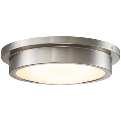 14 Zoll, gebürstetes Nickel, 30 W, 3000 K, LED-Deckenleuchte mit gestreiftem Glasschirm – gebürstetes Nickel