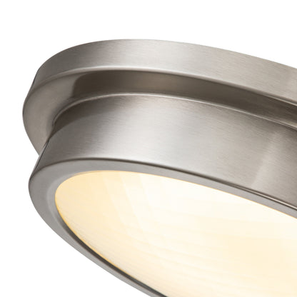 14 Zoll, gebürstetes Nickel, 30 W, 3000 K, LED-Deckenleuchte mit gestreiftem Glasschirm – gebürstetes Nickel