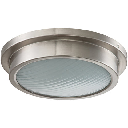 14 Zoll, gebürstetes Nickel, 30 W, 3000 K, LED-Deckenleuchte mit gestreiftem Glasschirm – gebürstetes Nickel