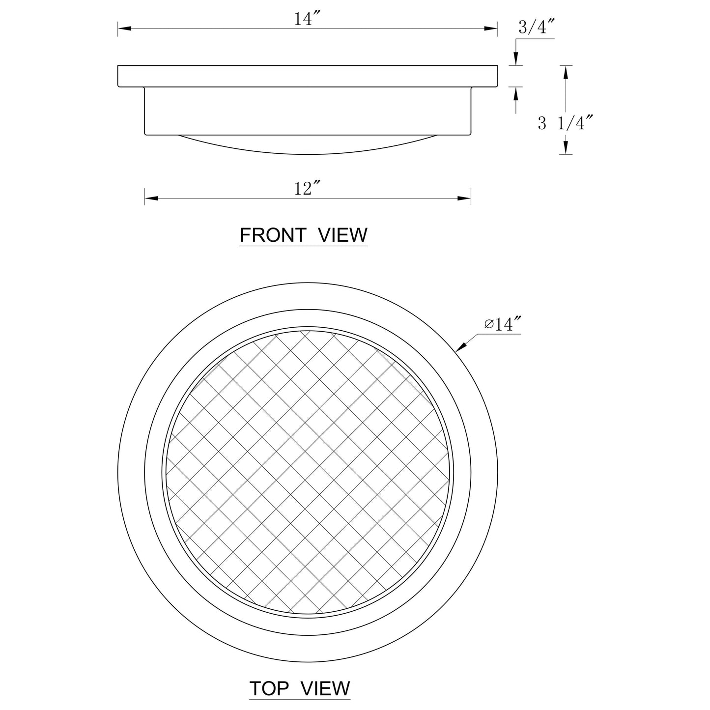 14 Zoll, gebürstetes Nickel, 30 W, 3000 K, LED-Deckenleuchte mit gestreiftem Glasschirm – gebürstetes Nickel