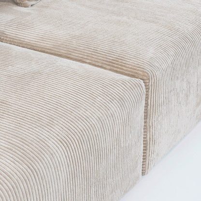 141.73 Corduroy Modular Sectional Sofa with Thick Cushion, Convertible Couch Deep Seat Couches for Living Room Sofa Sets