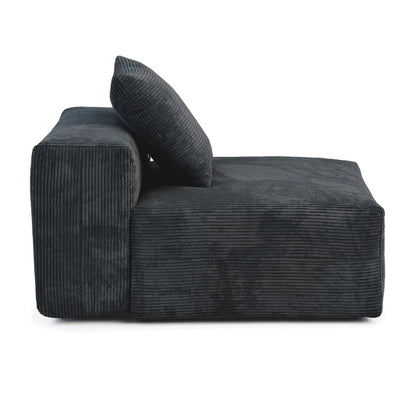 141.73 Corduroy Modular Sectional Sofa with Thick Cushion, Convertible Couch Deep Seat Couches for Living Room Sofa Sets