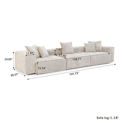 142 Contemporary Corduroy Sectional Sofa Classic Deep Couch