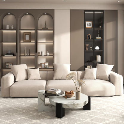 142 Contemporary Corduroy Sectional Sofa Classic Deep Couch