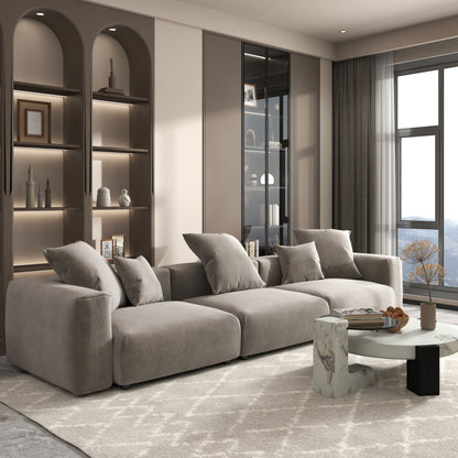 142 Contemporary Corduroy Sectional Sofa Classic Deep Couch