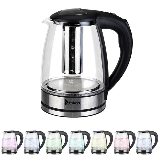 1500 W 1,8 l Wasserkocher, Wasserkocher, Glas Tee, Kaffeekanne, automatische Abschaltung