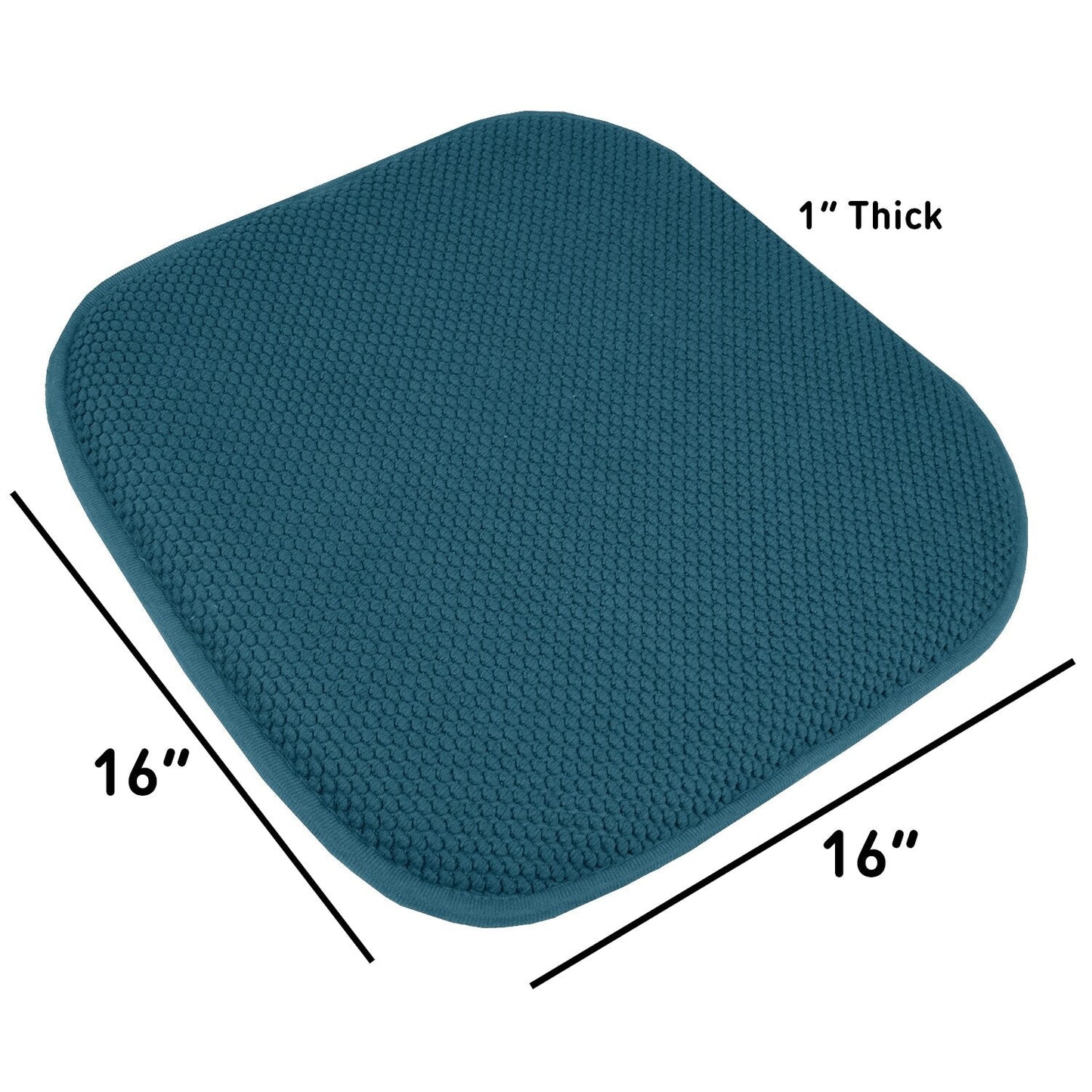 16 Zoll große, quadratische, rutschfeste Sitzkissen aus Memory-Schaum (2 oder 4) – 16 x 16