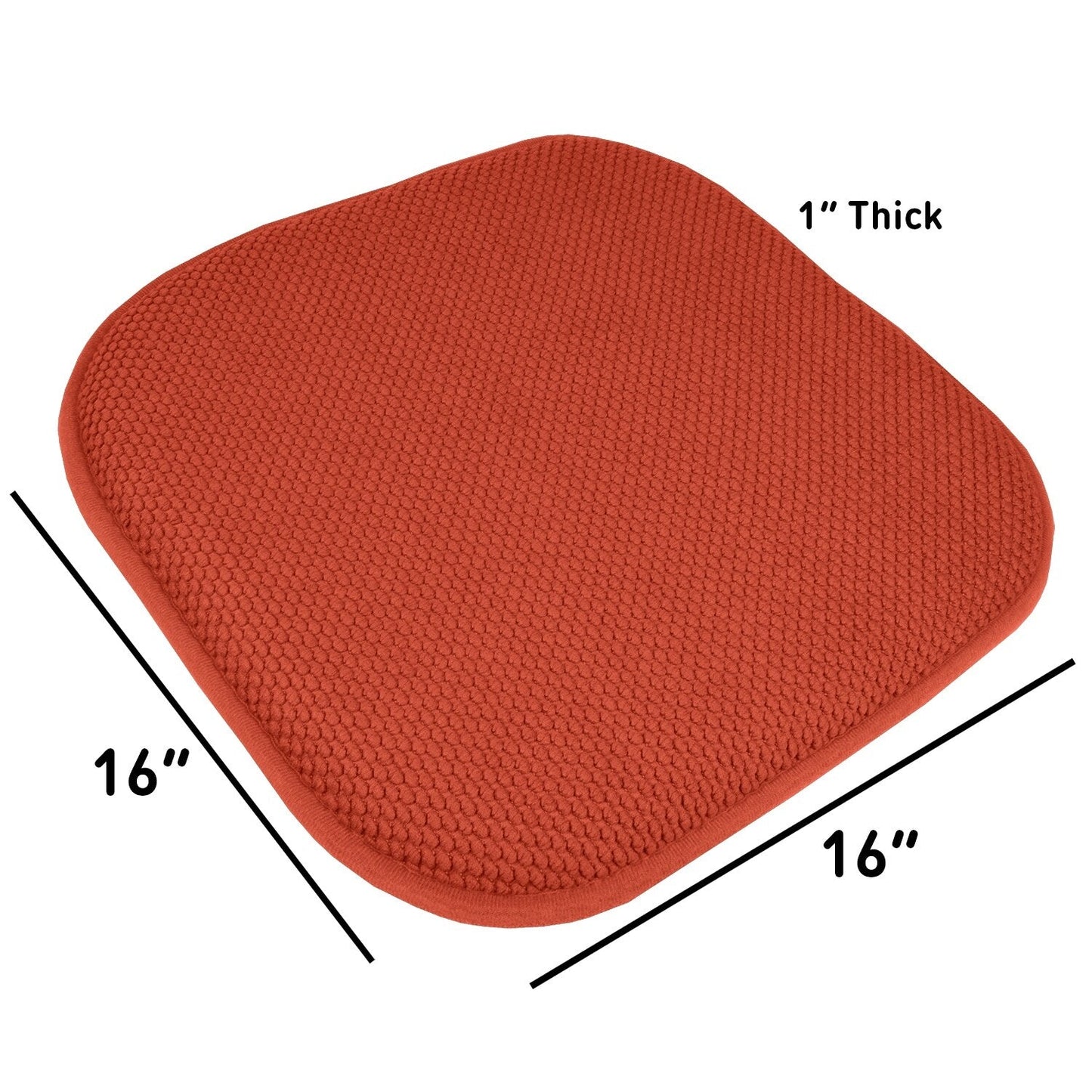 16 Zoll große, quadratische, rutschfeste Sitzkissen aus Memory-Schaum (2 oder 4) – 16 x 16