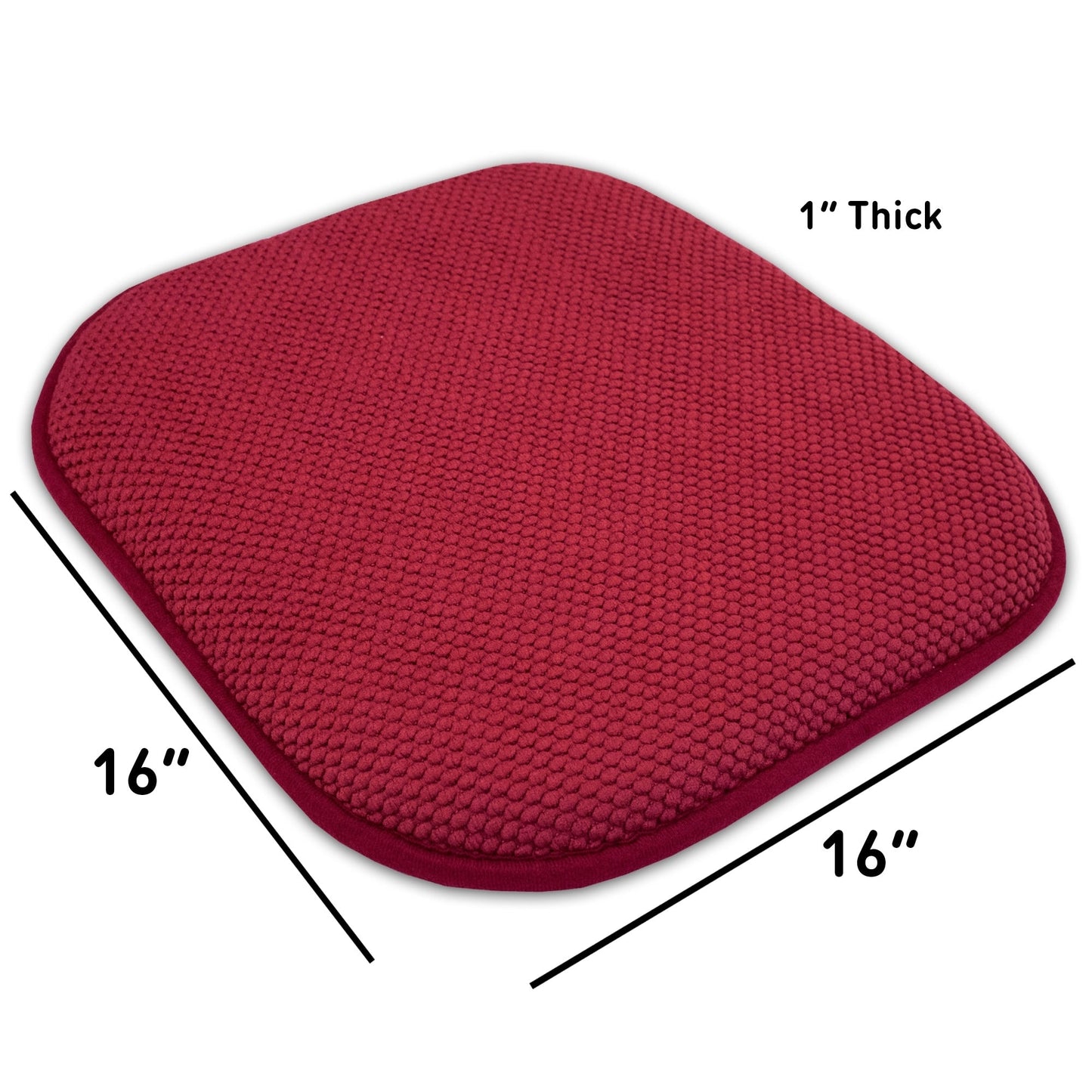 16 Zoll große, quadratische, rutschfeste Sitzkissen aus Memory-Schaum (2 oder 4) – 16 x 16