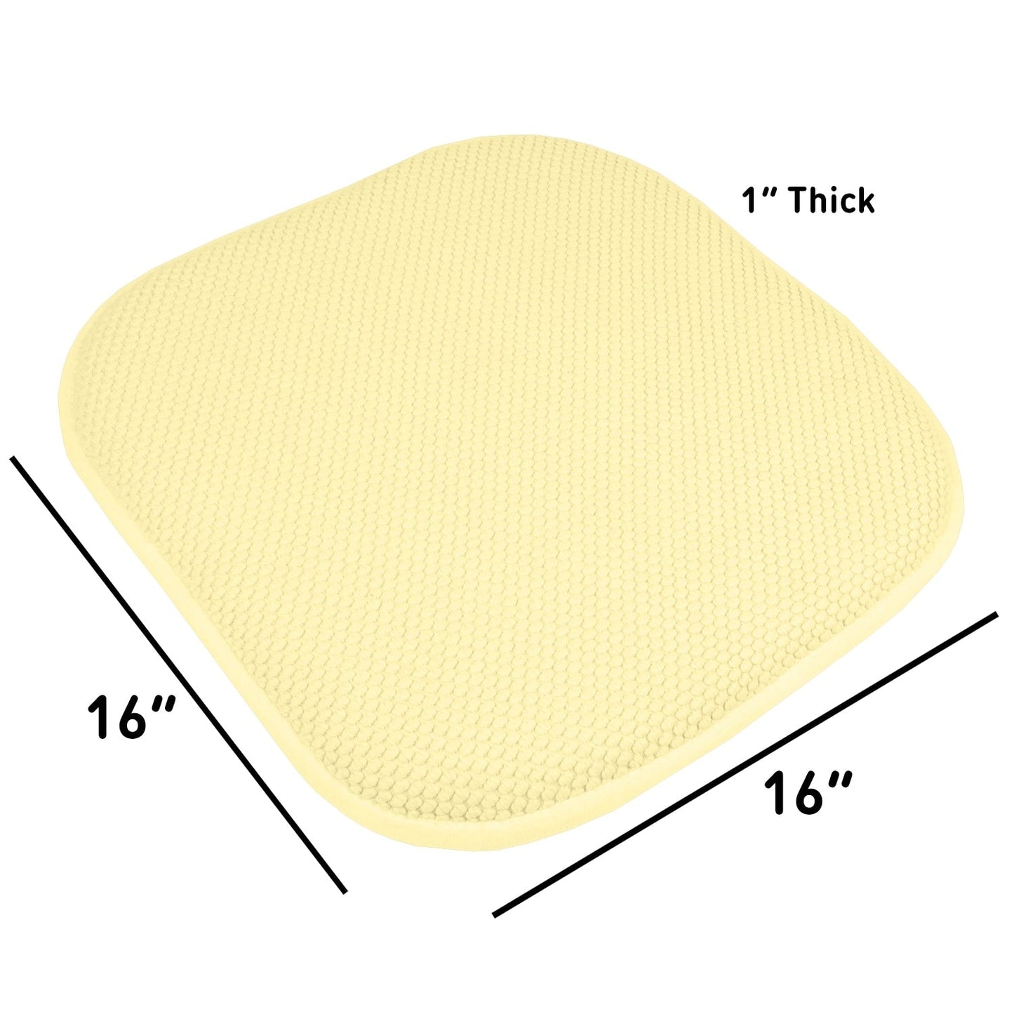 16 Zoll große, quadratische, rutschfeste Sitzkissen aus Memory-Schaum (2 oder 4) – 16 x 16