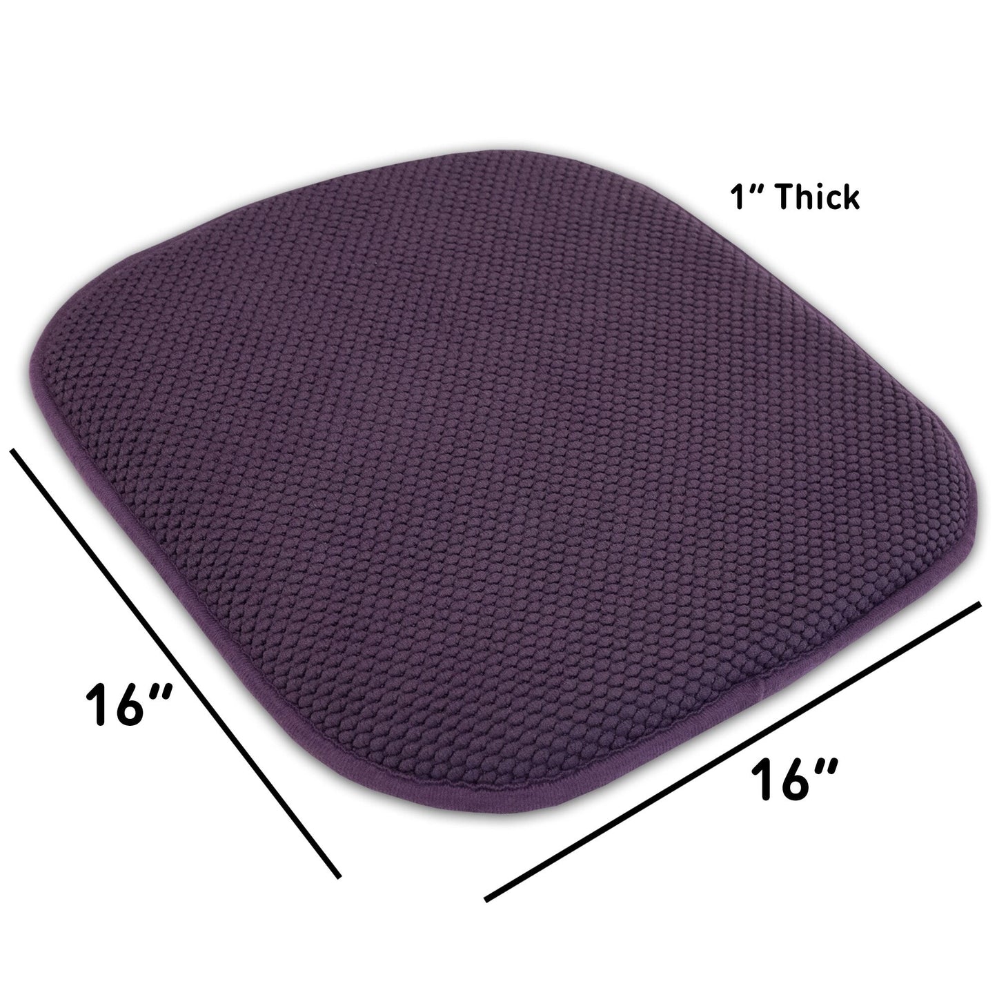 16 Zoll große, quadratische, rutschfeste Sitzkissen aus Memory-Schaum (2 oder 4) – 16 x 16