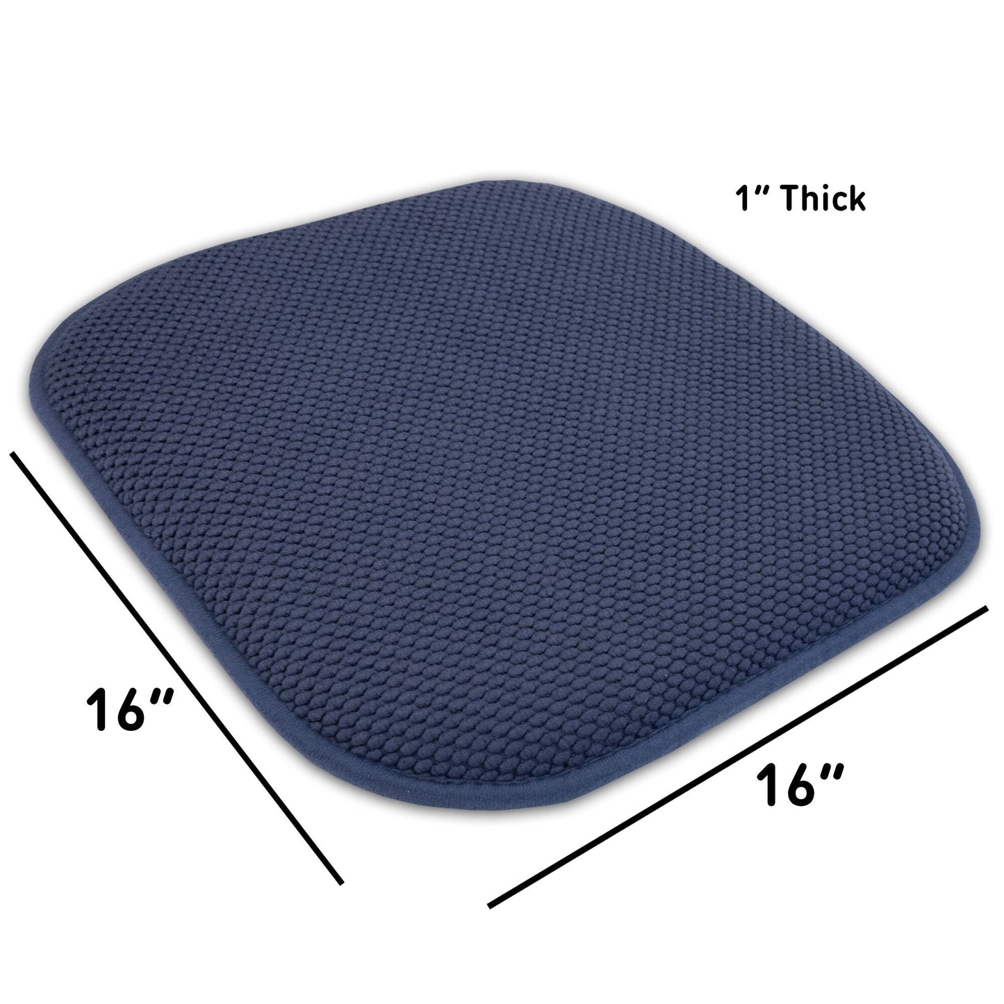 16 Zoll große, quadratische, rutschfeste Sitzkissen aus Memory-Schaum (2 oder 4) – 16 x 16