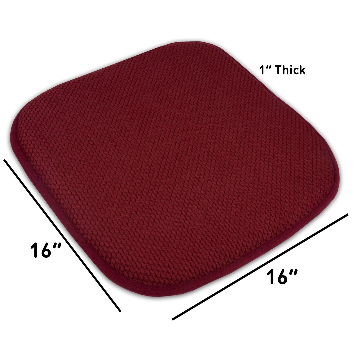 16 Zoll große, quadratische, rutschfeste Sitzkissen aus Memory-Schaum (2 oder 4) – 16 x 16