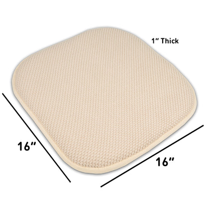 16 Zoll große, quadratische, rutschfeste Sitzkissen aus Memory-Schaum (2 oder 4) – 16 x 16