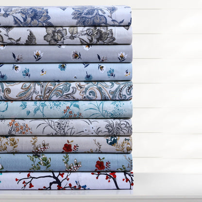 170 g/m² gemütliches, bedrucktes, übergroßes Bettbezug-Set aus Baumwollflanell