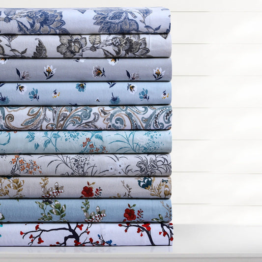 170 g/m² gemütliches, bedrucktes, übergroßes Bettbezug-Set aus Baumwollflanell