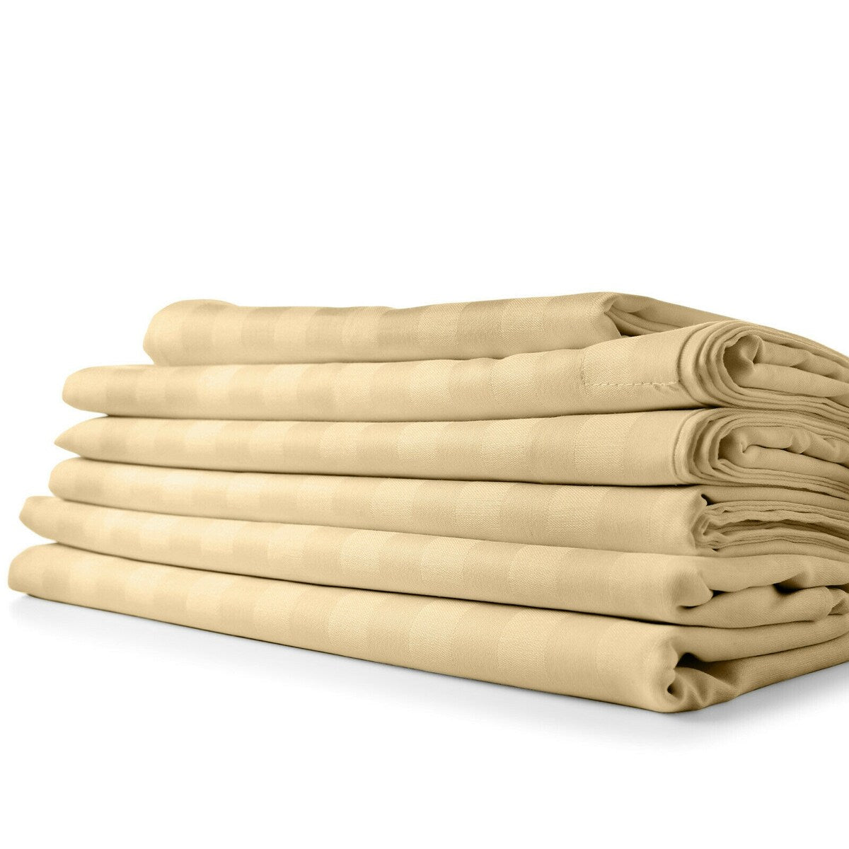 1800 Count Bamboo Feel Dobby Stripe Bettlaken-Set, tiefe Taschen, 4-teiliges Set