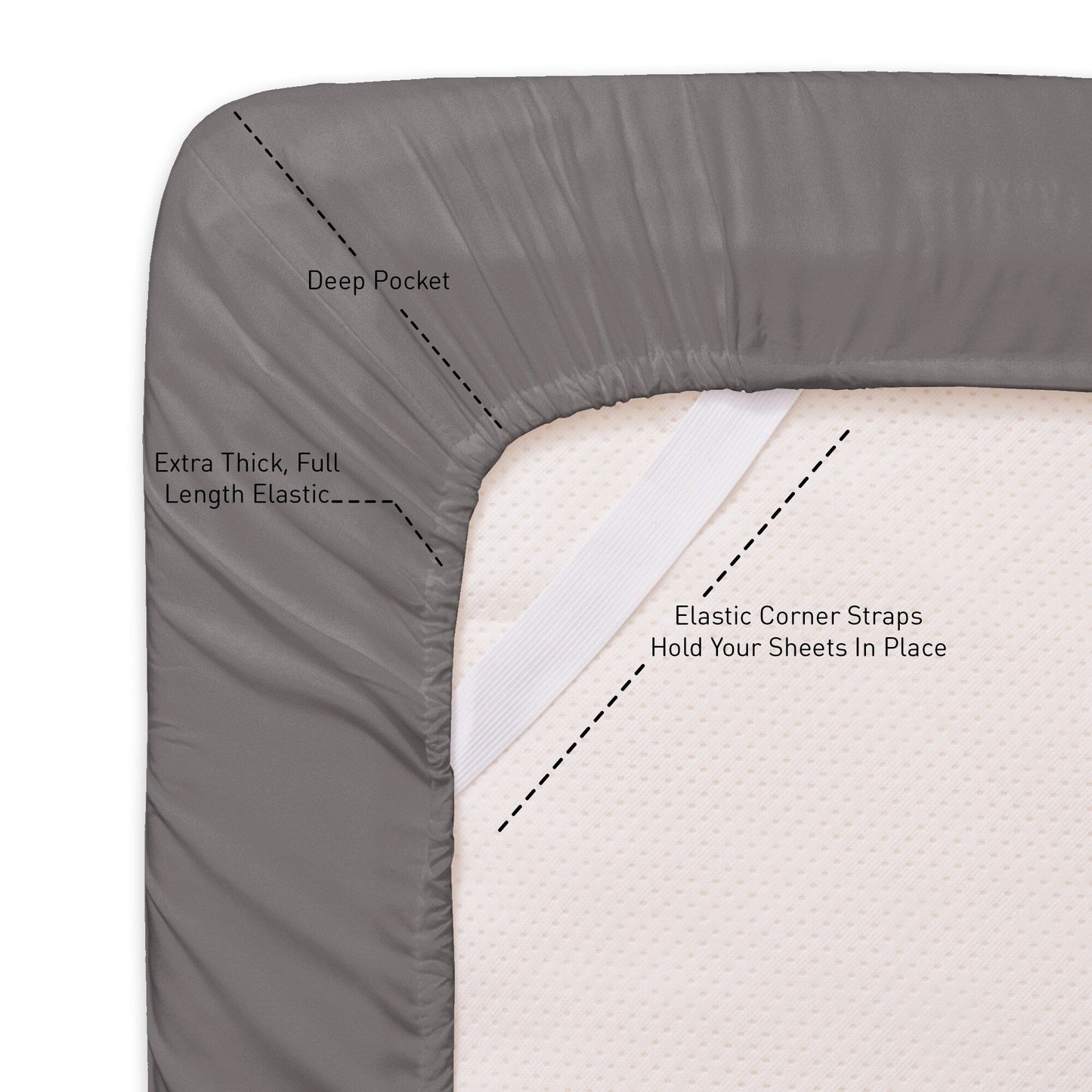 1500 Series Extra Deep 24 Pocket 6-teiliges Bettlaken-Set