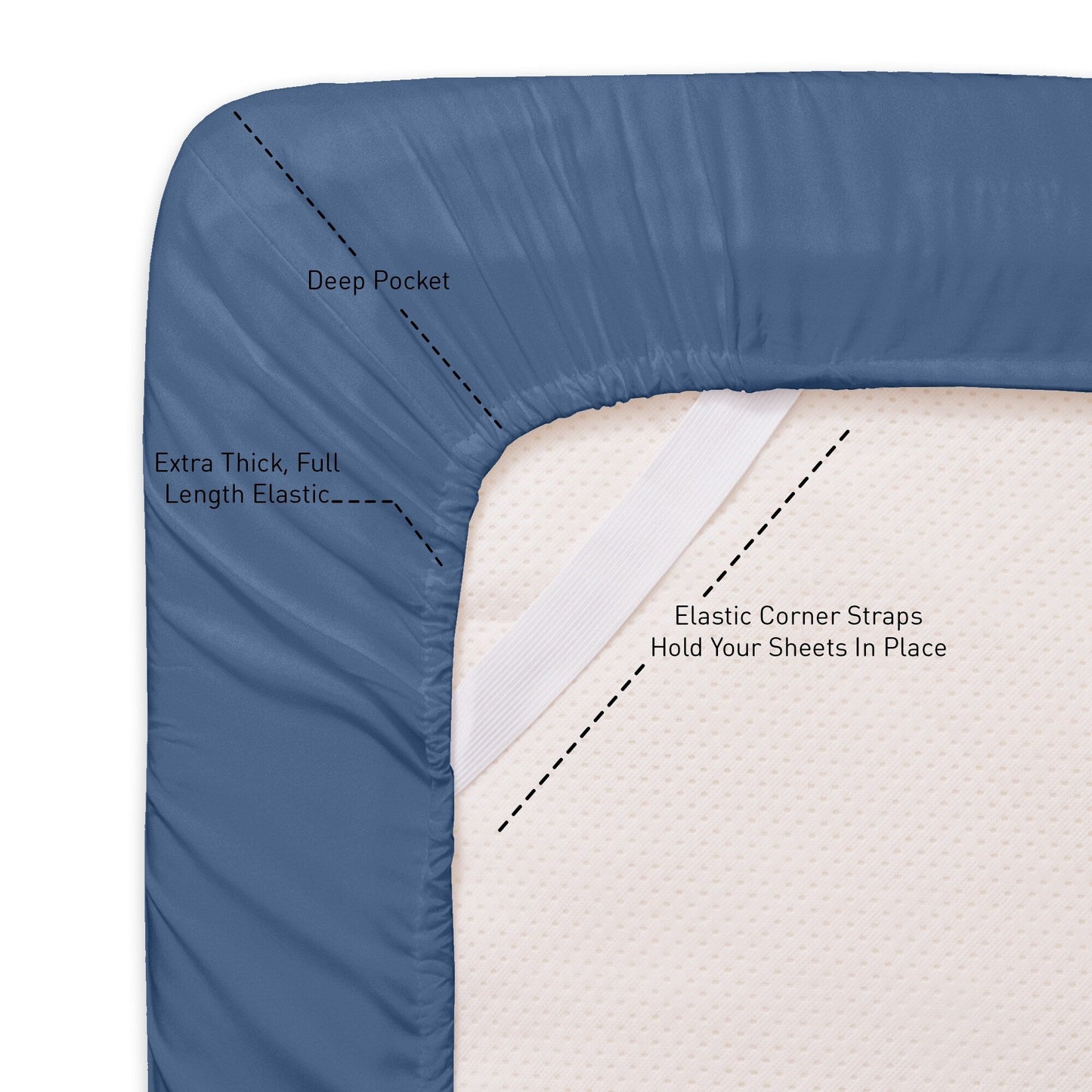 1500 Series Extra Deep 24 Pocket 6-teiliges Bettlaken-Set