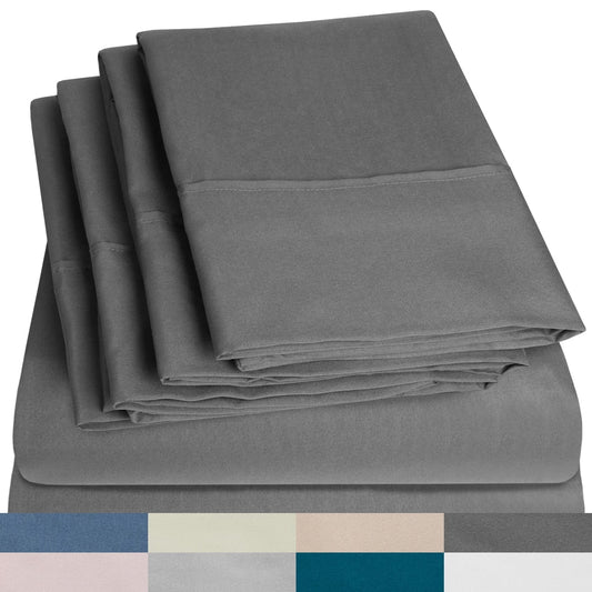 1500 Series Extra Deep 24 Pocket 6-teiliges Bettlaken-Set
